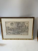 Merian Kupferstich Lausanne gerahmt, 35x47cm