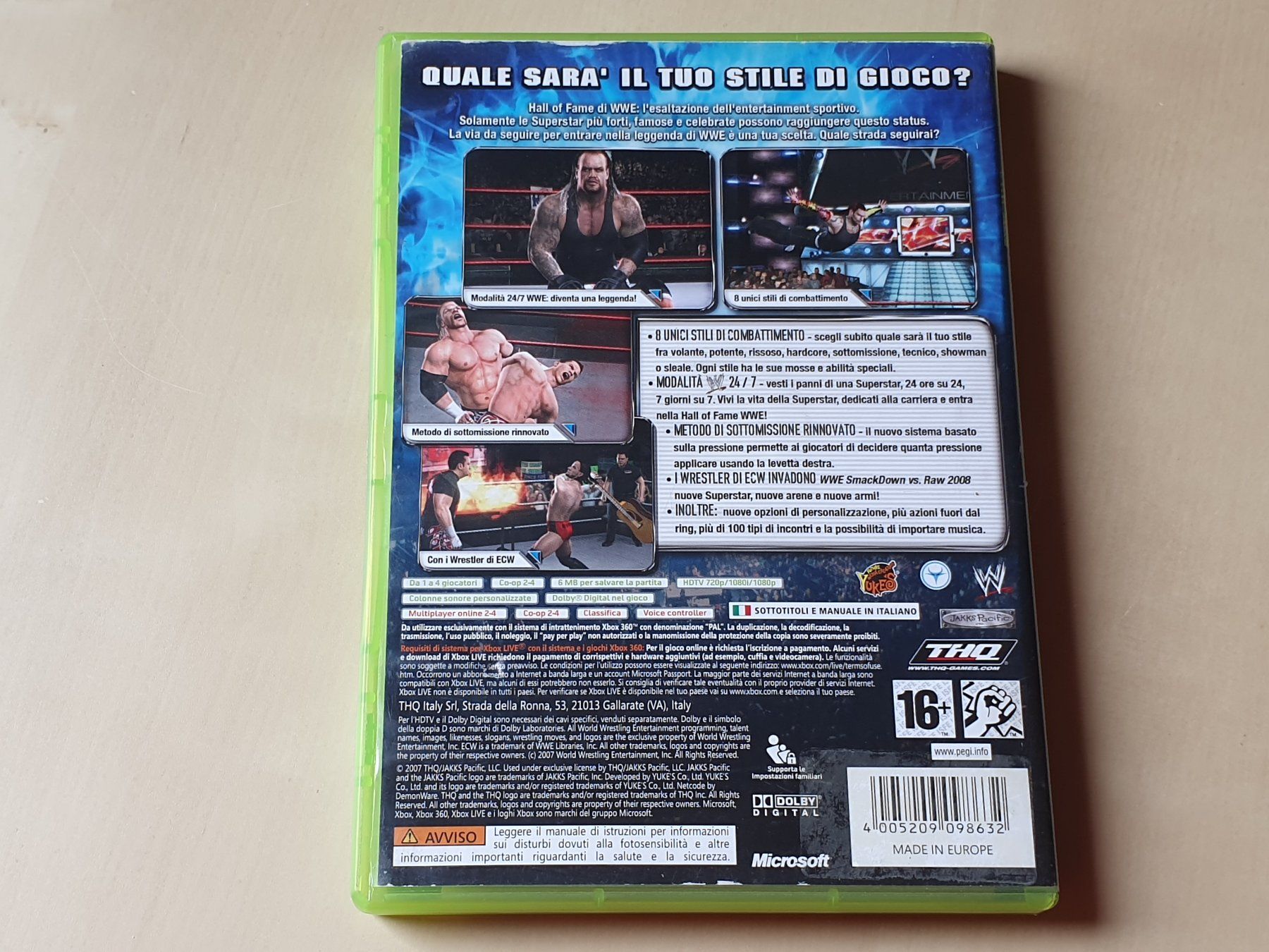 Microsoft Giochi: Smack Down vs Raw 2008 ITA – Usato da Stansstad venduto da collectorsshop 1
