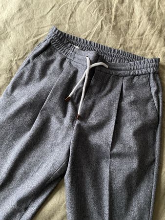 Hose in Leisure Fit aus Schurwollflanell von Brunello Cucine