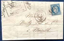 1876 Frankreich Brief mit Cereskopf Douai nach Marseille