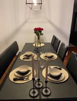 Sleek Dark Ceramic Dining Table — Seating Included for FREE