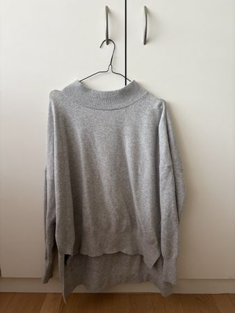 French Connection Grey Mock Neck Sweater L, Perfect for Wint