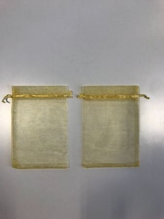 2 x Organza Geschenkbeutel Gold ca. 10x12 cm