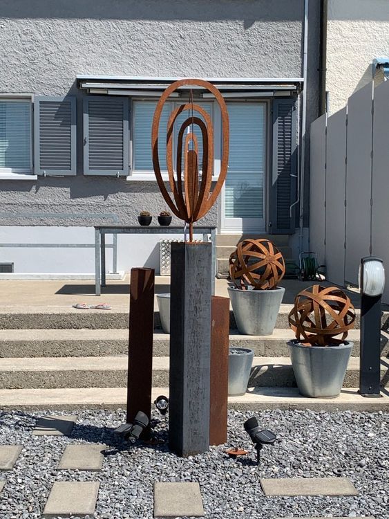 Grosse Rost Garten Skulptur „Kerze“ Kaufen auf Ricardo