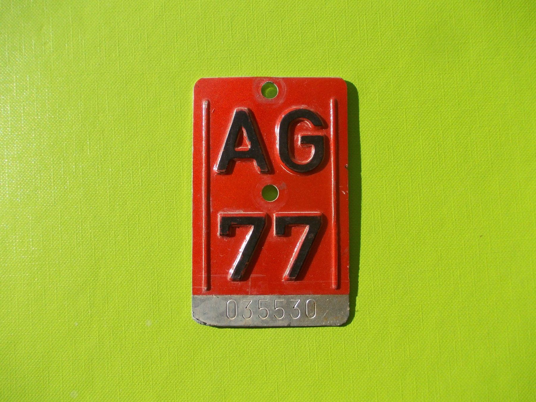 Ecriteaux: Velonummer / Fahrradnummer AG 77 – D'occasion à Gsteigwiler par HORMIGA21