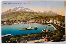 Ansichtskarte Luzern - Promenade und Pilatus von ca. 1900