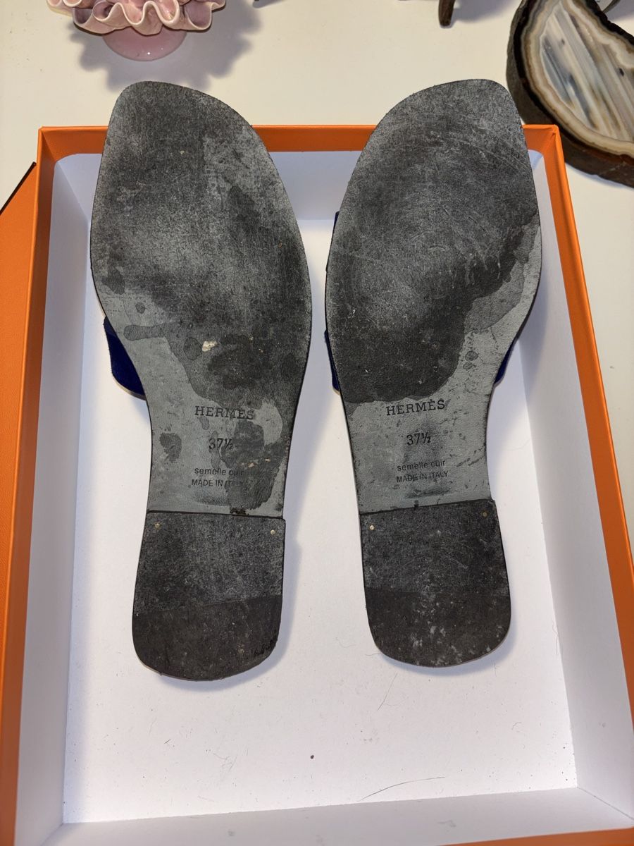 Scarpe da uomo: Hermès Oran Sandalen Wildleder blau – Usato da Zollikon venduto da han_rvt8 6