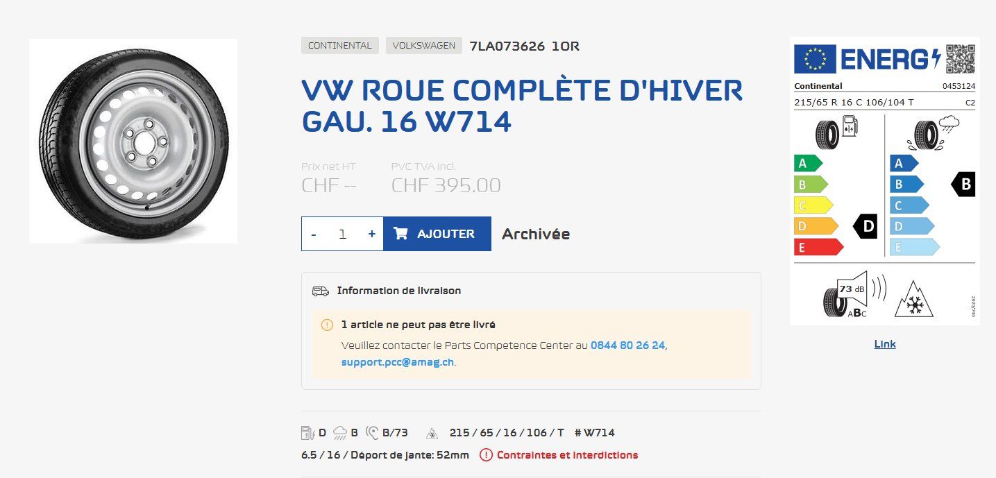 Pneumatici & Ruote complete: roues hiver tôle pour t6.1 – Nuovo e nell'imballaggio originale da Sion venduto da Her_v2yy