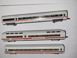 3 Personenwagen DB ICE ( eigene Fleischmann Kupplung )