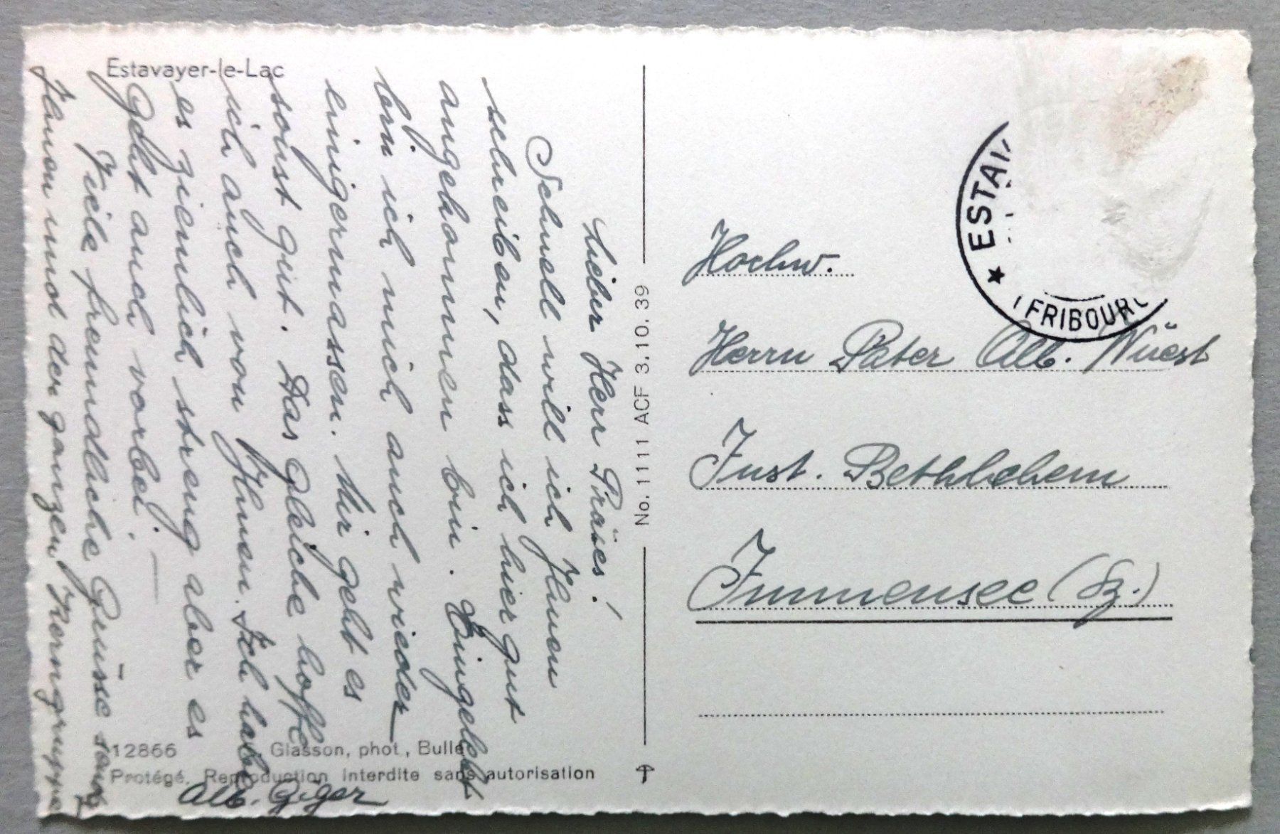 Cartes postales: Estavayer-le-Lac – Défectueux à Fétigny par Billy2miny 1