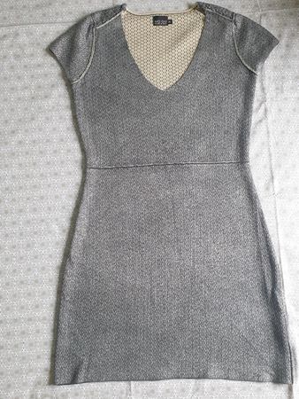 Kleid, doppelfassig, silver/beige XL NO GU