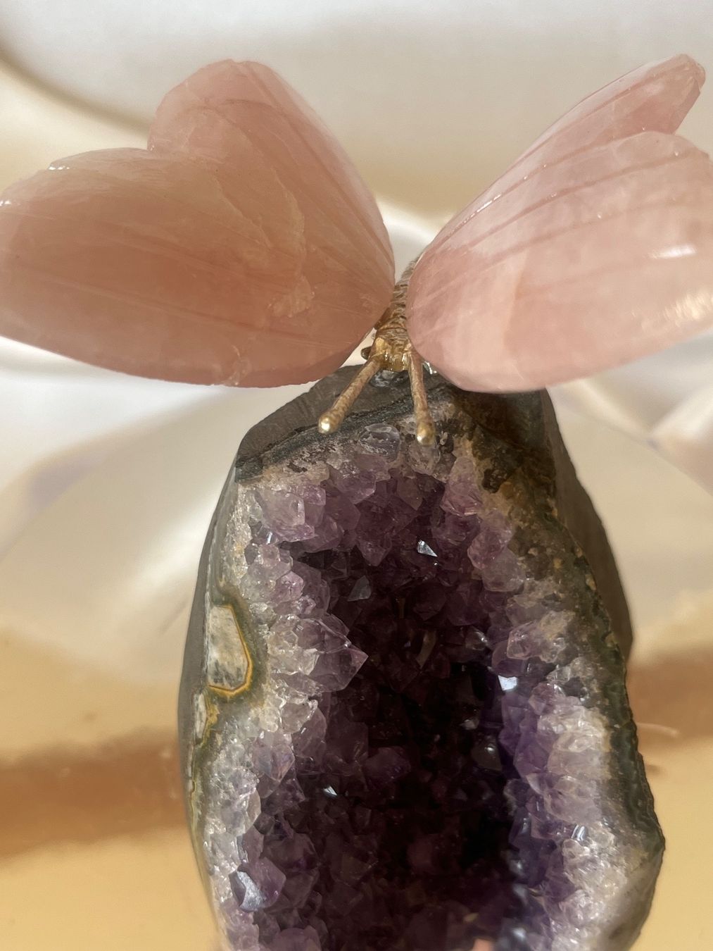 Minéraux & Lithothérapie: Schmetterling Rosenquarz auf Amethyst – Neuf avec emballage d'origine à Zürich par unique2010 1