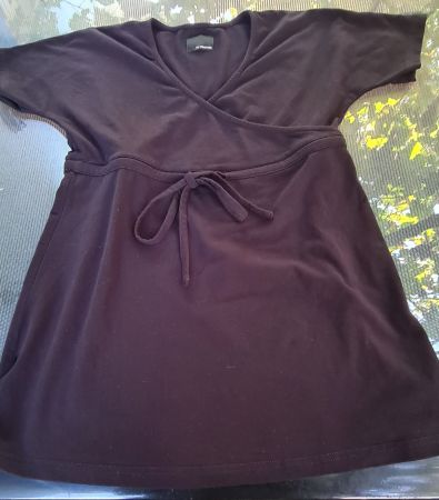Damen Wickelshirt by Insomnia schwarz kurzarm Grösse S