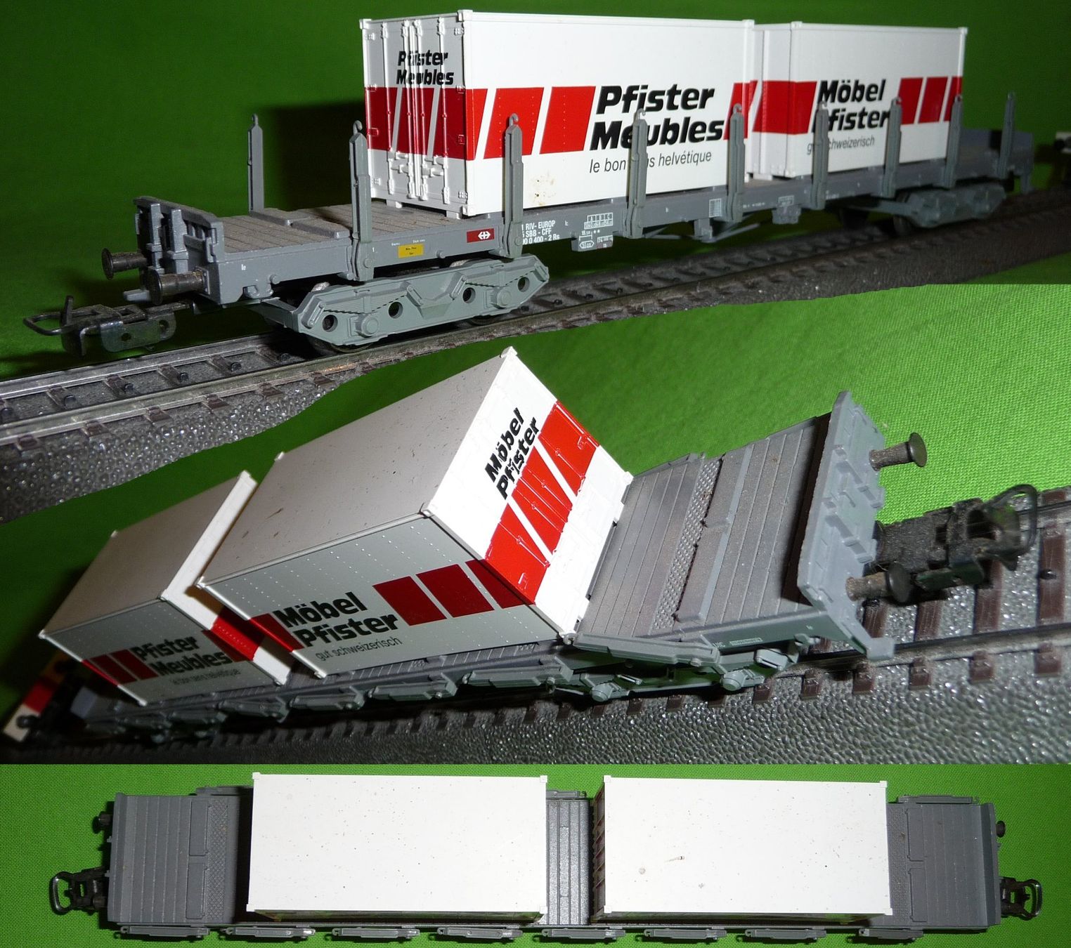 Modellini di ferrovie: SBB Vierachs-Typ Rs, Container  MÖBEL PFISTER  Märklin 4668 – Usato da Winterthur venduto da Ricardo211 2