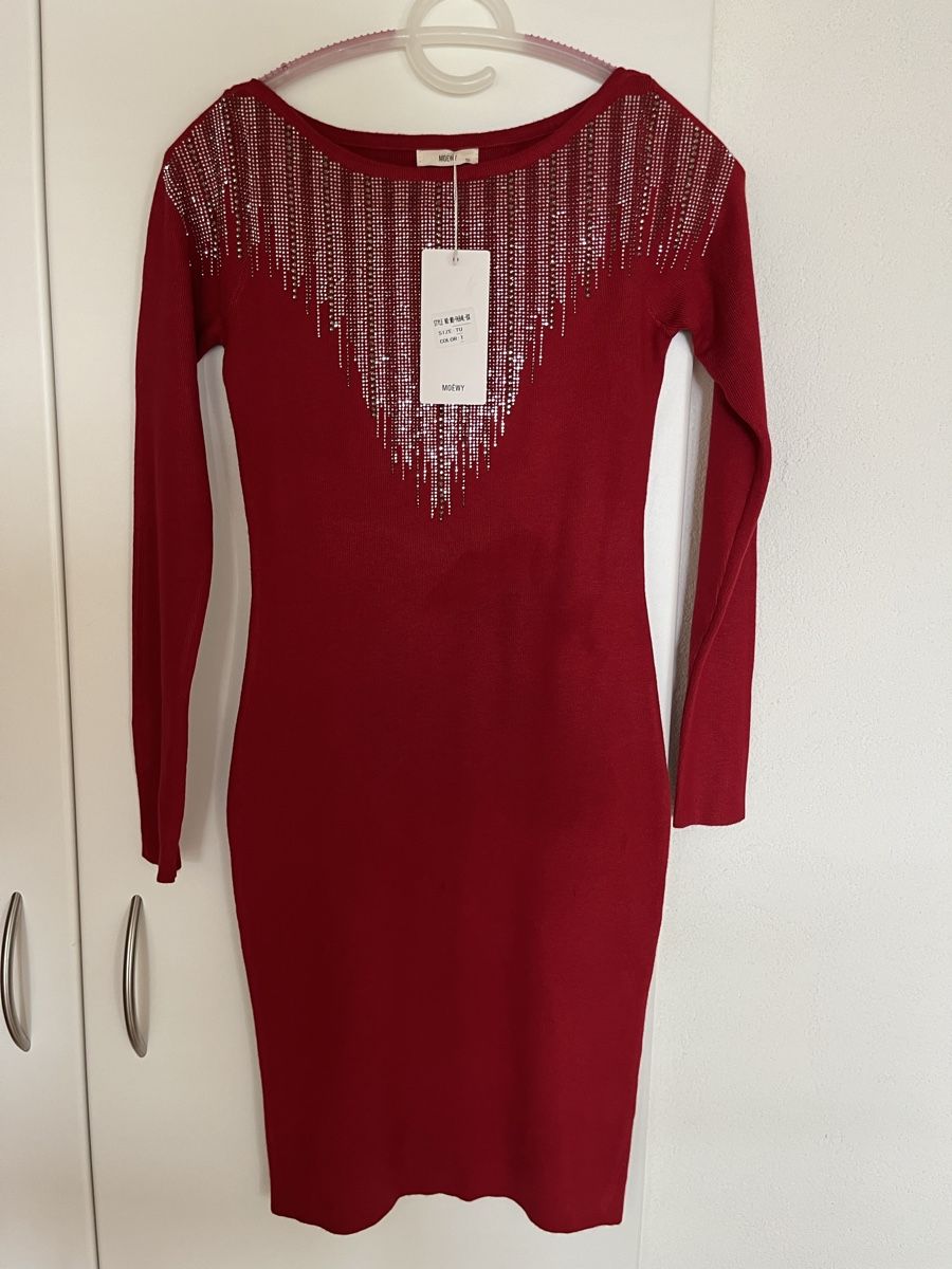 Vestiti: Rotes Kleid mit Strass - festlich, neu, Gr. TU – Nuovo e nell'imballaggio originale da Wädenswil venduto da Iana32
