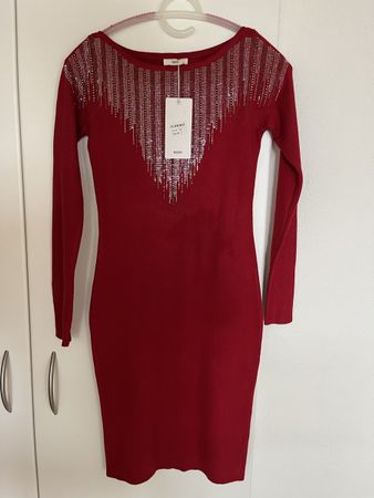 Rotes Kleid mit Strass - festlich, neu, Gr. TU