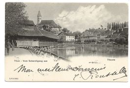 Thun (BE) Kirche - Wehr - vom Scherzliweg aus - 1908