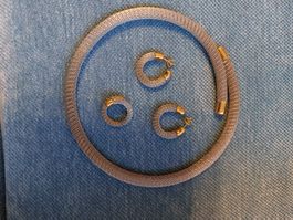 Schmuckset Edelstahl mit 0750 Gelbgold