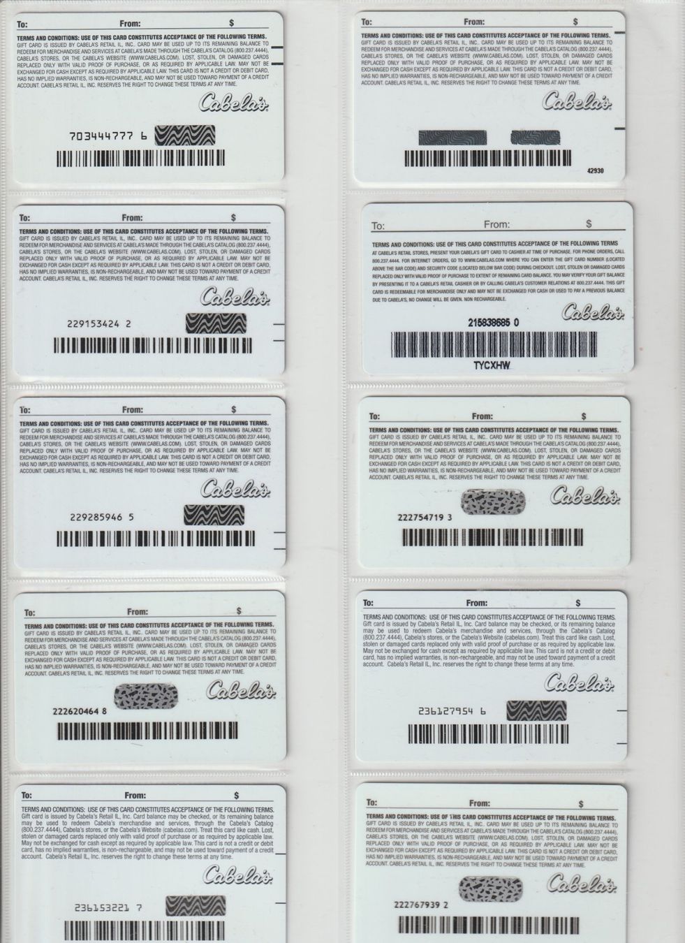 Cartoline: Cabela's Cartes Cadeaux, USA – Usato da Romanel-sur-Lausanne venduto da Claude06 1