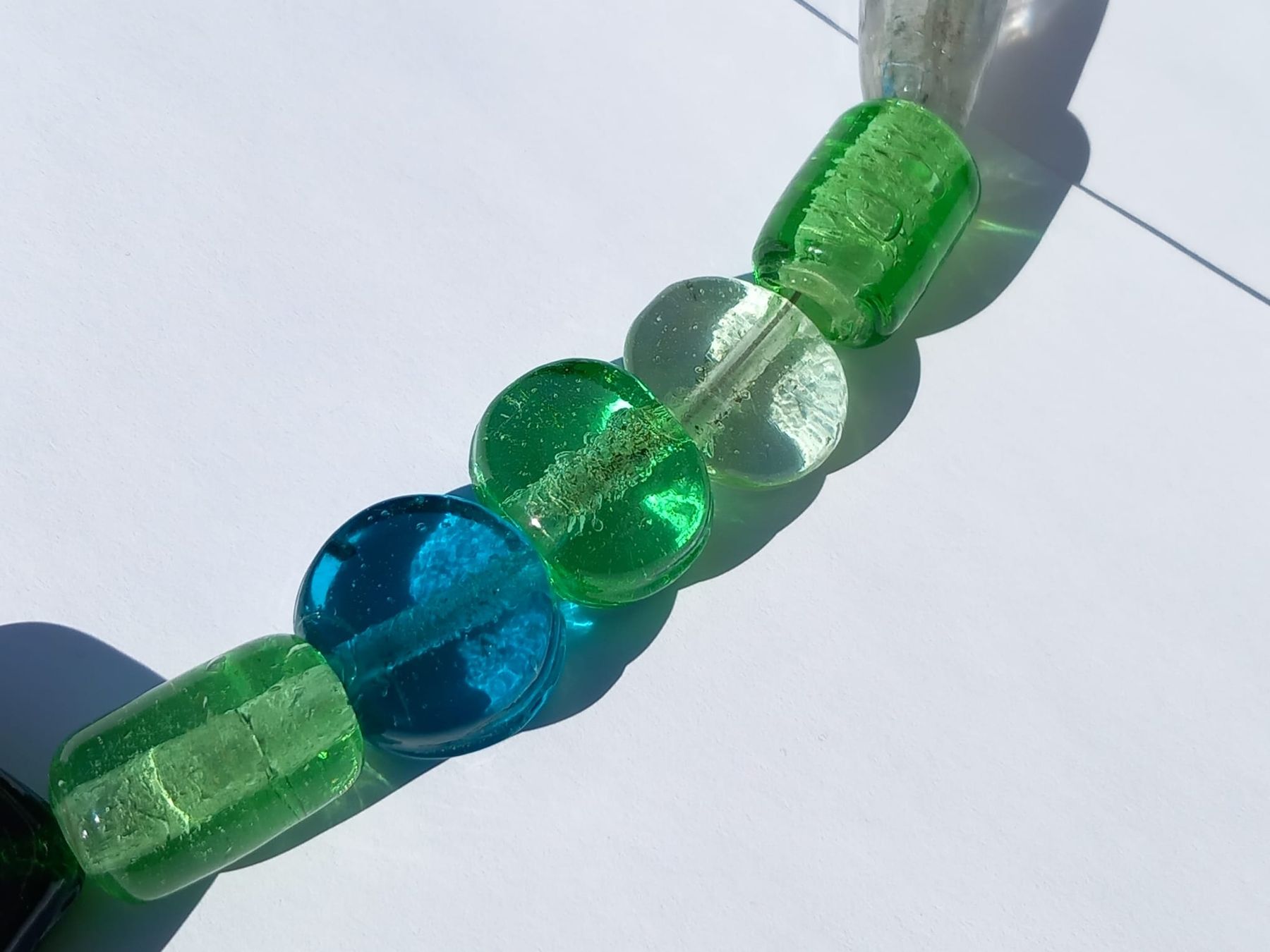 Catenine: Handgemachte  Grüne Glas Kette – Usato da Winterthur venduto da Jopf1 7