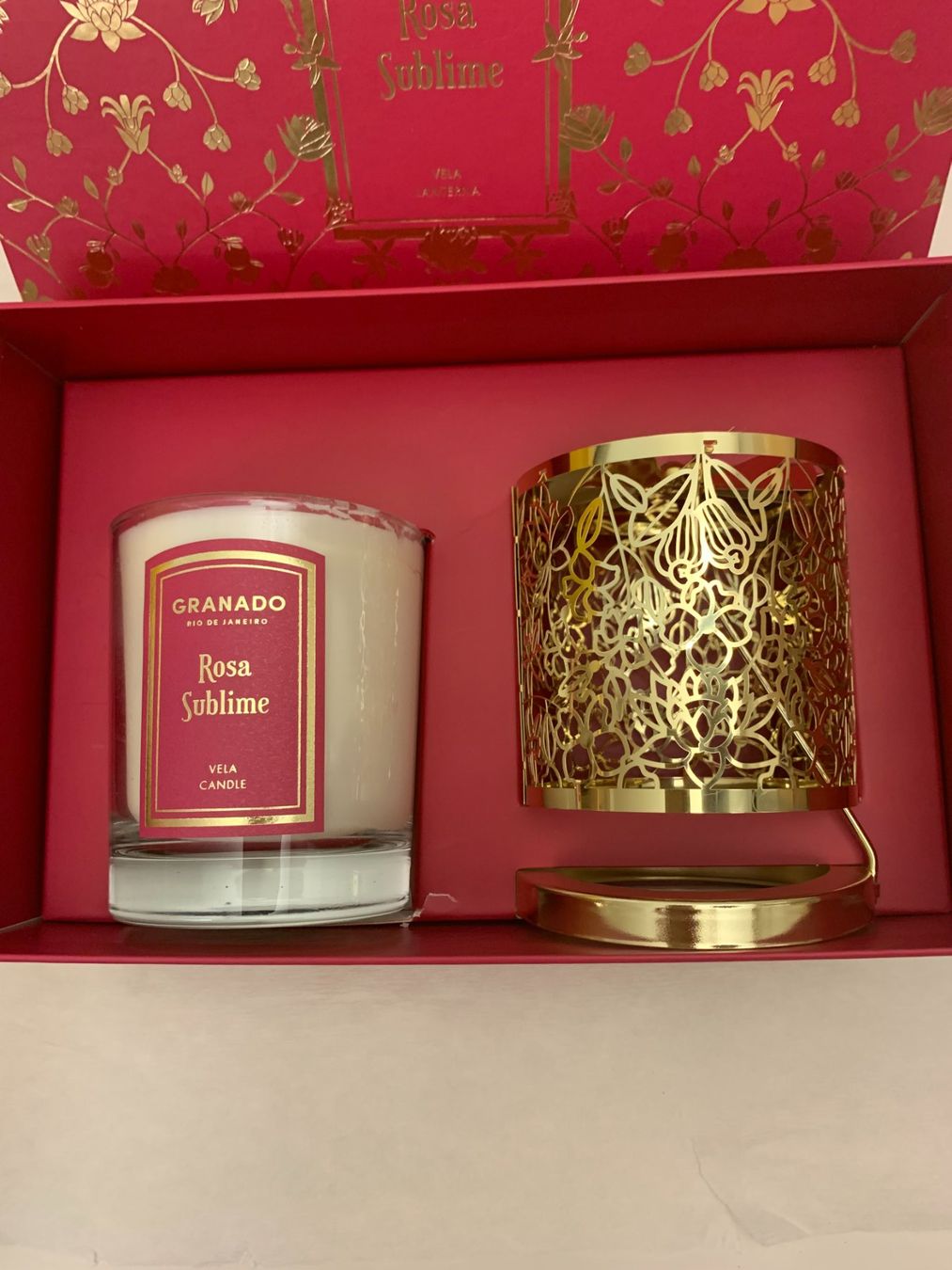 Candele: Set di candela profumata e lanterna GRANADO 'Rose Sublime' – Usato da Genestrerio venduto da fra_c955 3