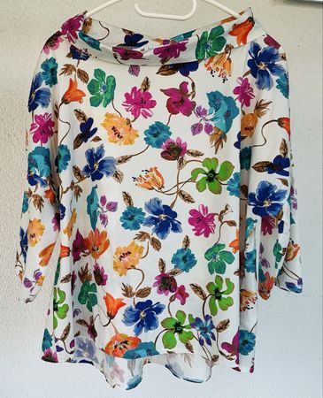 Damen Bluse mit Blumenmuster, L/XL, neuwertig
