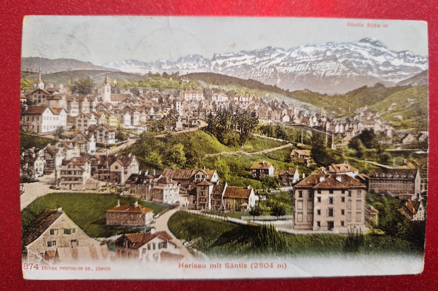 Cartoline postali: Herisau mit Säntis 1909 – Usato da Melchnau venduto da Arthurius