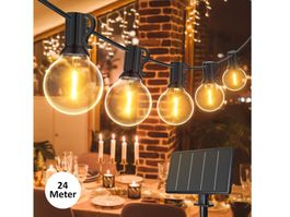 SOLAR GLÜHBIRNEN LICHTERKETTE AUSSEN 24 METER - 40+2 BIRNEN