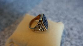 Herren-Siegelring massiv Gold 8K, Vintage graviert "W S"