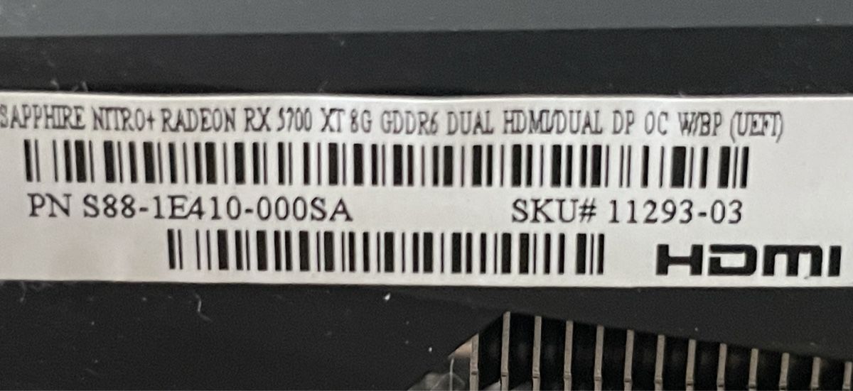 Amd Grafikkarten: Sapphire RX 5700 XT 8GB nitro+ OC AMD – Gebraucht aus Haag (Rheintal) von  3