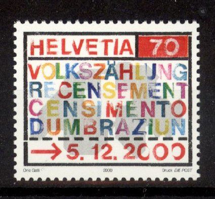 Tutti i francobolli: 2000,  Sondermarke Volkszählung ** – Usato da Willisau venduto da Vollstempel