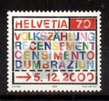 2000,  Sondermarke Volkszählung **