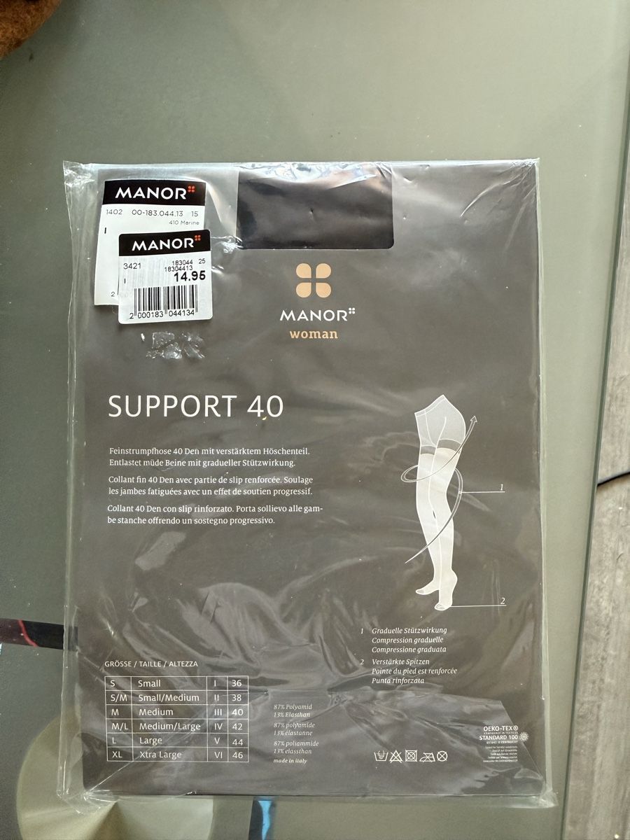 Manor Calze & Collant: Manor Support 40 Strumpfhose Grösse I Marine Neu – Nuovo e nell'imballaggio originale da Tagelswangen venduto da Chaeli2424 1