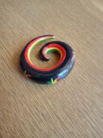 Ohrstecker Spiraldesign Handbemalt Dehnschnecke Holz
