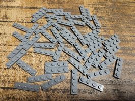 lego 3710 lot de 50 pièces Dark Bluish Gray Plate 1 x 4
