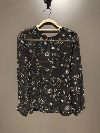 Schwarze transparente Bluse Gr. M