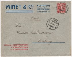 Perfin M. & C. auf Firmenbrief von KLINGNAU