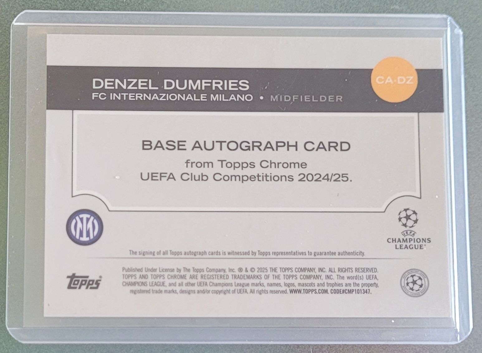 Topps Carte collezionabili: Denzel Dumfries Autograph /75 Topps Chrome 2024/25 Inter TOP – Nuovo (secondo la descrizione) da Arbon venduto da Wizle 1