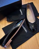 Chanel Ballerinas schwarz Lackleder, Gr. 37.5