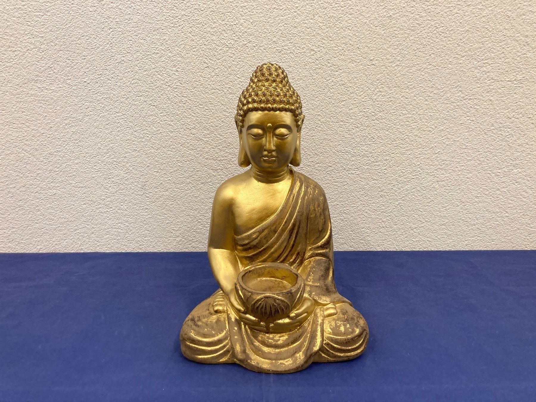 Statuette: Buddha mit Schale aus Ton/Fiberglas – Nuovo e nell'imballaggio originale da Neuenhof venduto da jorogo