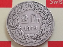 2 Franken 1879 s-ss, nur 0,518 Mio!