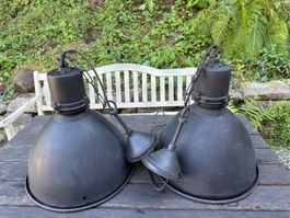 2 Pendelleuchten schwarz Industrie Look guter Zustand
