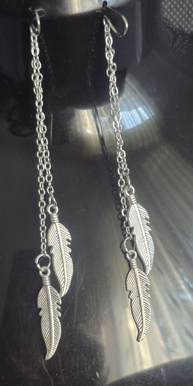 Boucles d'oreille: Orecchini pendenti argento piuma nuovo – Neuf (Voir description) à Giubiasco par Stefaniav 1