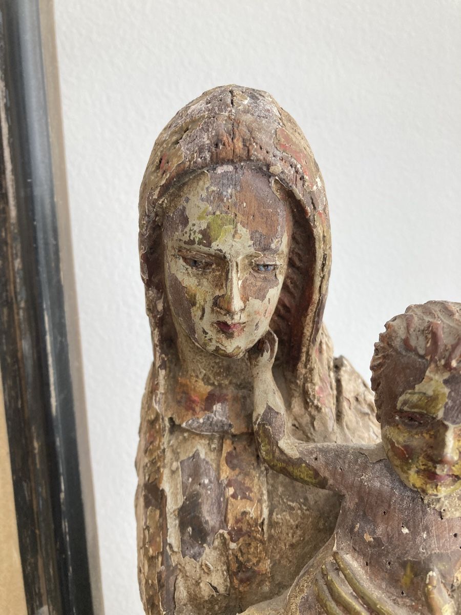 Sculture & Statue: Wunderbare Figur Madonna mit Kind, Holz, antik – Usato da Zürich venduto da kostbares 3