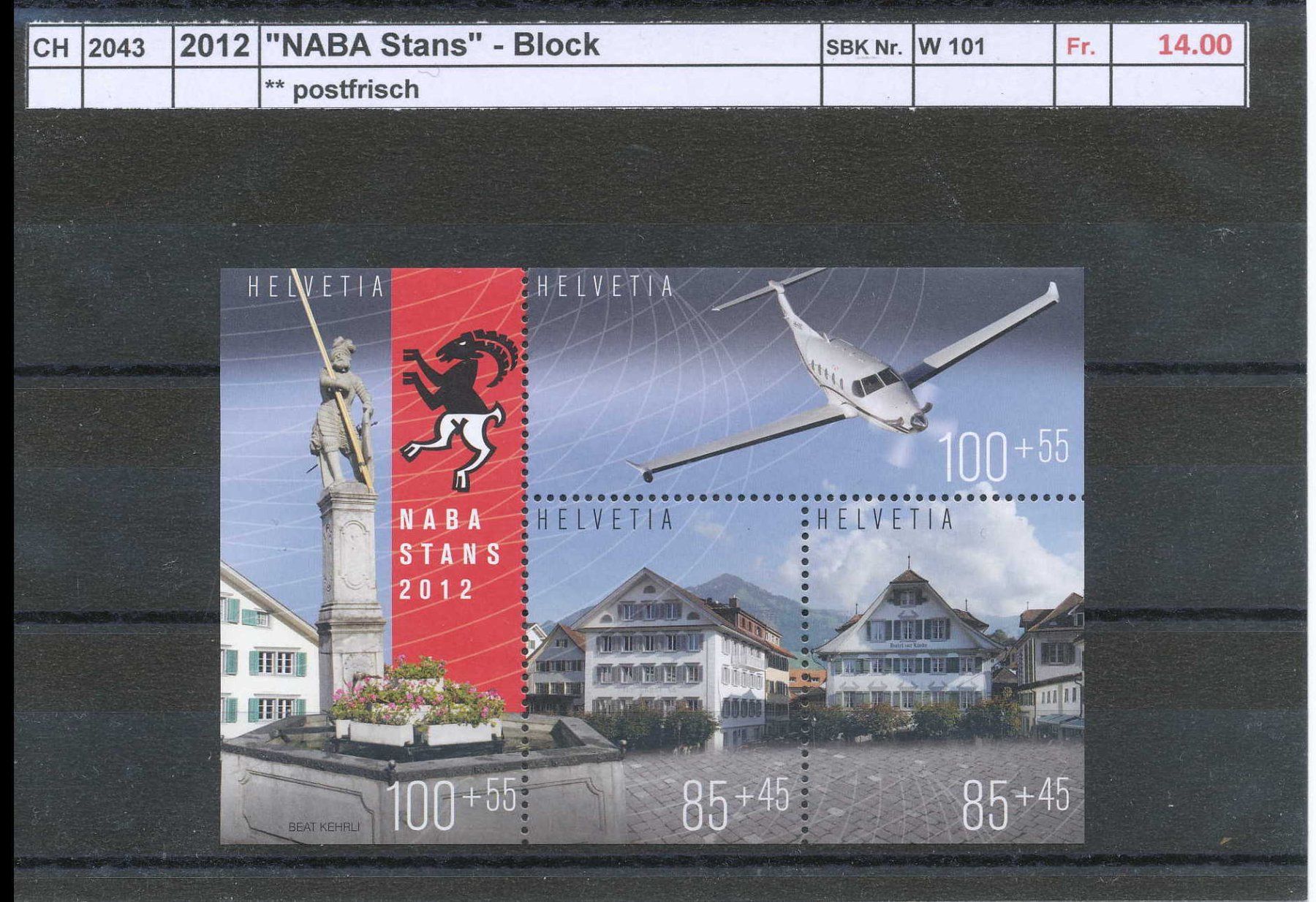 Tous les timbres: 2012 "NABA Stans" - Block, ** postfrisch – Neuf (Voir description) à Winterthur par Zupogeru