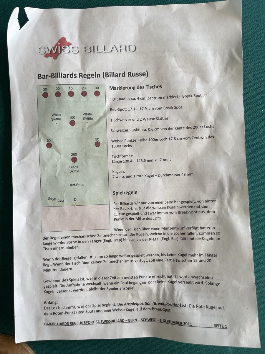 Billiardtische: Bar-Billiards Billard Russe  – Gebraucht aus Wynigen von SPREADCHRIGU 5