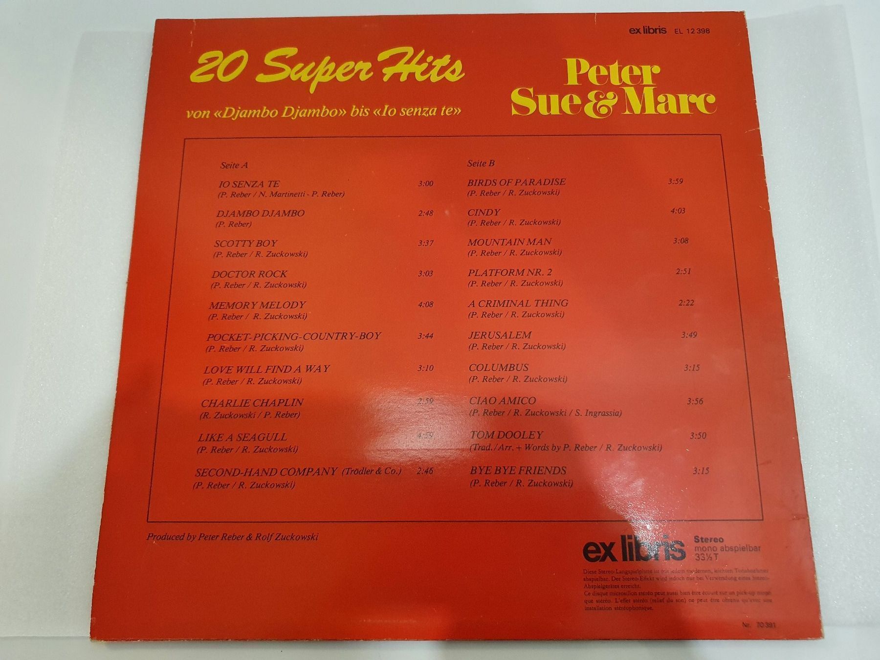 Dischi in vinile: Peter, Sue & Marc - 20 Super Hits (LP, Pop) – Usato da Uster venduto da Vinyl-Leidenschaft 1
