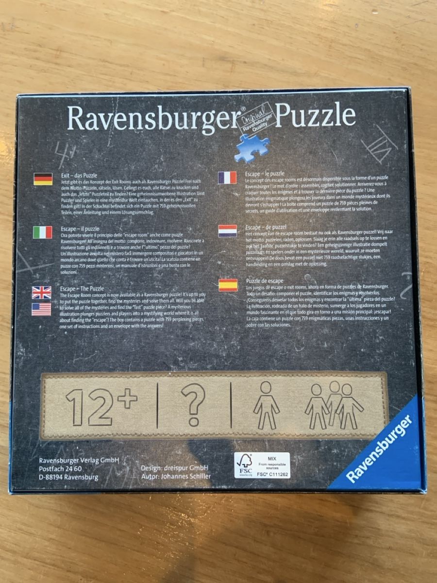 Ravensburger Puzzle: Ravensburger Escape Puzzle – Nuovo (secondo la descrizione) da Tafers venduto da Helgi5 1