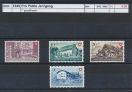 1949 Pro Patria, Jahrgang, ** postfrisch