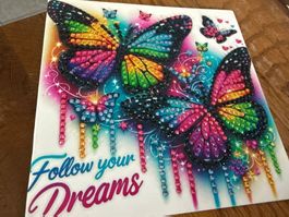 Karte-Grusskarte-Follow your Dreams-Freunde-Painting-Selfmad